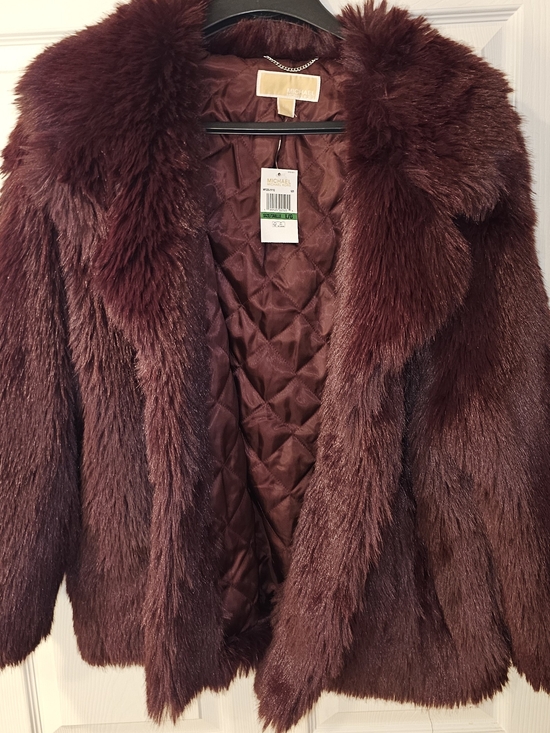 Michael Kors Jackets & Blazers - Michael Kors Women's Faux Fur Coat in Burgundy